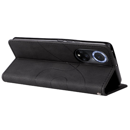 KT Leather Series-1 Anti-fingerprint Dual-Color Splicing Style Flip Phone Shell PU Leather Wallet Design Phone Case with Stand for Huawei nova 9 / Honor 50