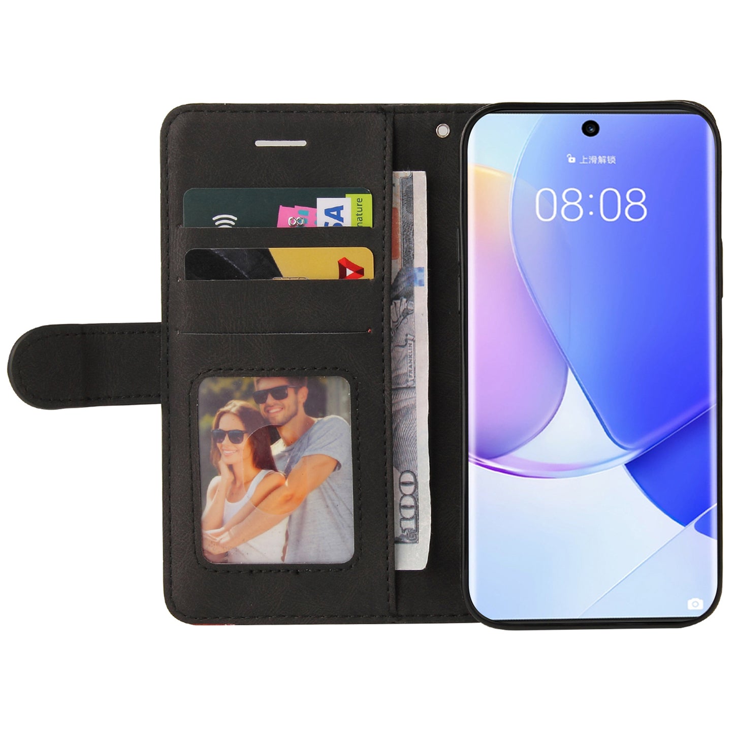 KT Leather Series-1 Anti-fingerprint Dual-Color Splicing Style Flip Phone Shell PU Leather Wallet Design Phone Case with Stand for Huawei nova 9 / Honor 50