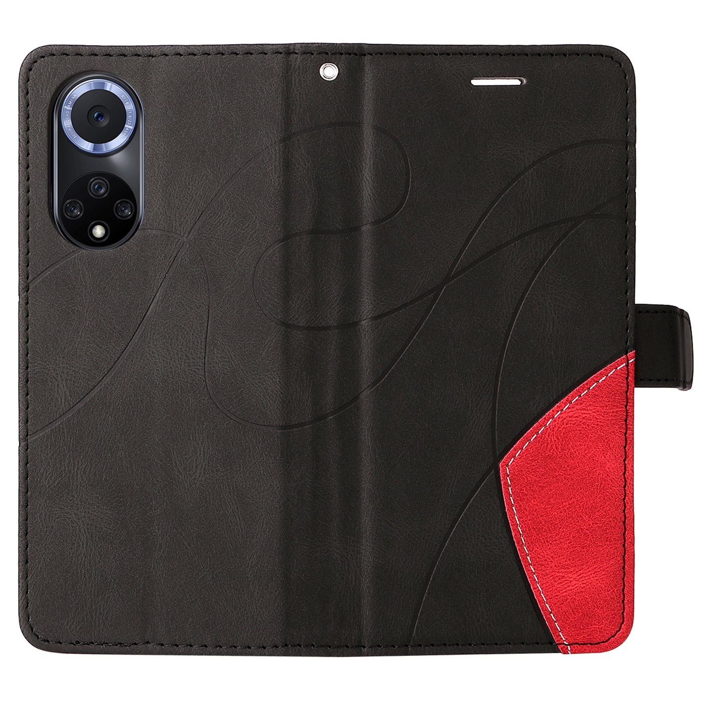 KT Leather Series-1 Anti-fingerprint Dual-Color Splicing Style Flip Phone Shell PU Leather Wallet Design Phone Case with Stand for Huawei nova 9 / Honor 50