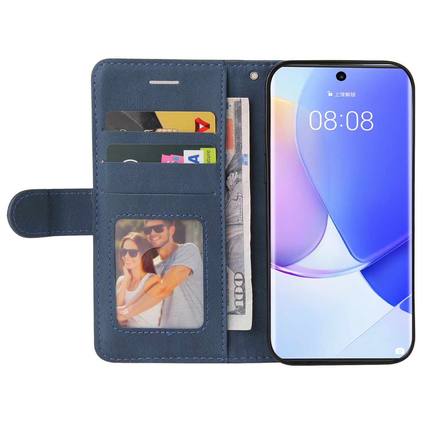 KT Leather Series-1 Anti-fingerprint Dual-Color Splicing Style Flip Phone Shell PU Leather Wallet Design Phone Case with Stand for Huawei nova 9 / Honor 50
