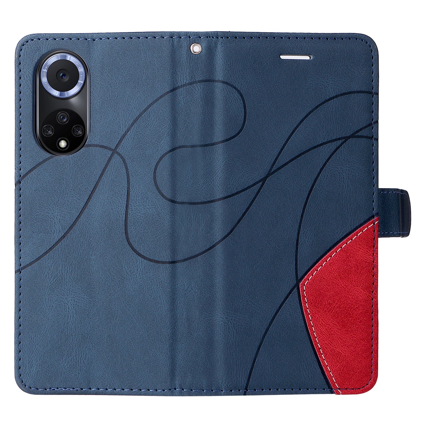 KT Leather Series-1 Anti-fingerprint Dual-Color Splicing Style Flip Phone Shell PU Leather Wallet Design Phone Case with Stand for Huawei nova 9 / Honor 50