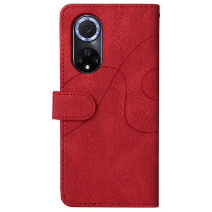 KT Leather Series-1 Anti-fingerprint Dual-Color Splicing Style Flip Phone Shell PU Leather Wallet Design Phone Case with Stand for Huawei nova 9 / Honor 50