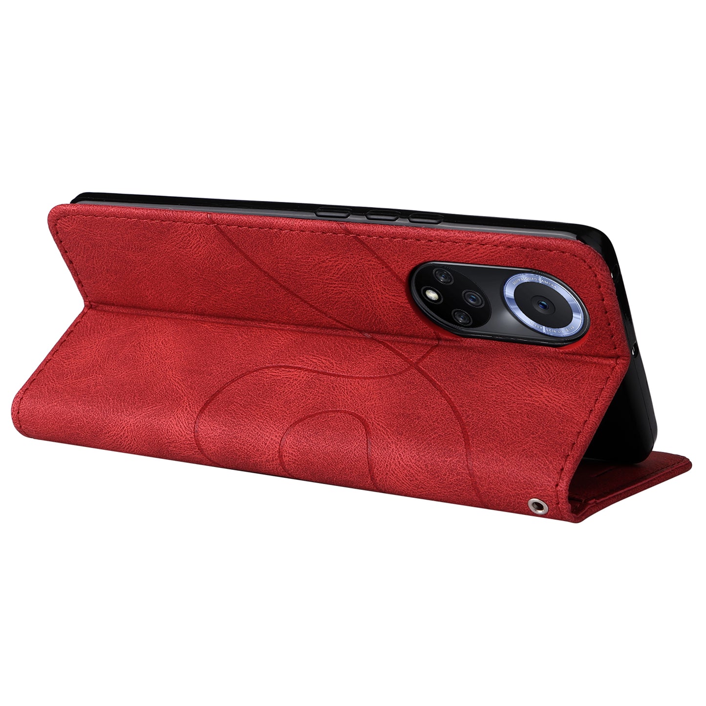 KT Leather Series-1 Anti-fingerprint Dual-Color Splicing Style Flip Phone Shell PU Leather Wallet Design Phone Case with Stand for Huawei nova 9 / Honor 50