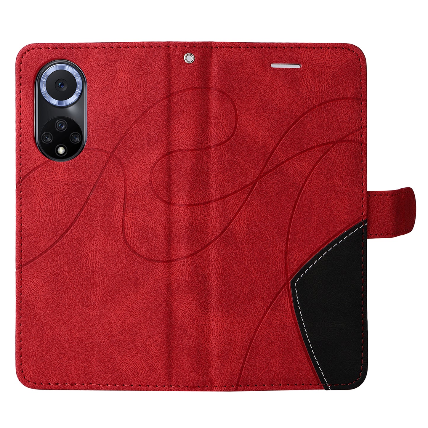 KT Leather Series-1 Anti-fingerprint Dual-Color Splicing Style Flip Phone Shell PU Leather Wallet Design Phone Case with Stand for Huawei nova 9 / Honor 50