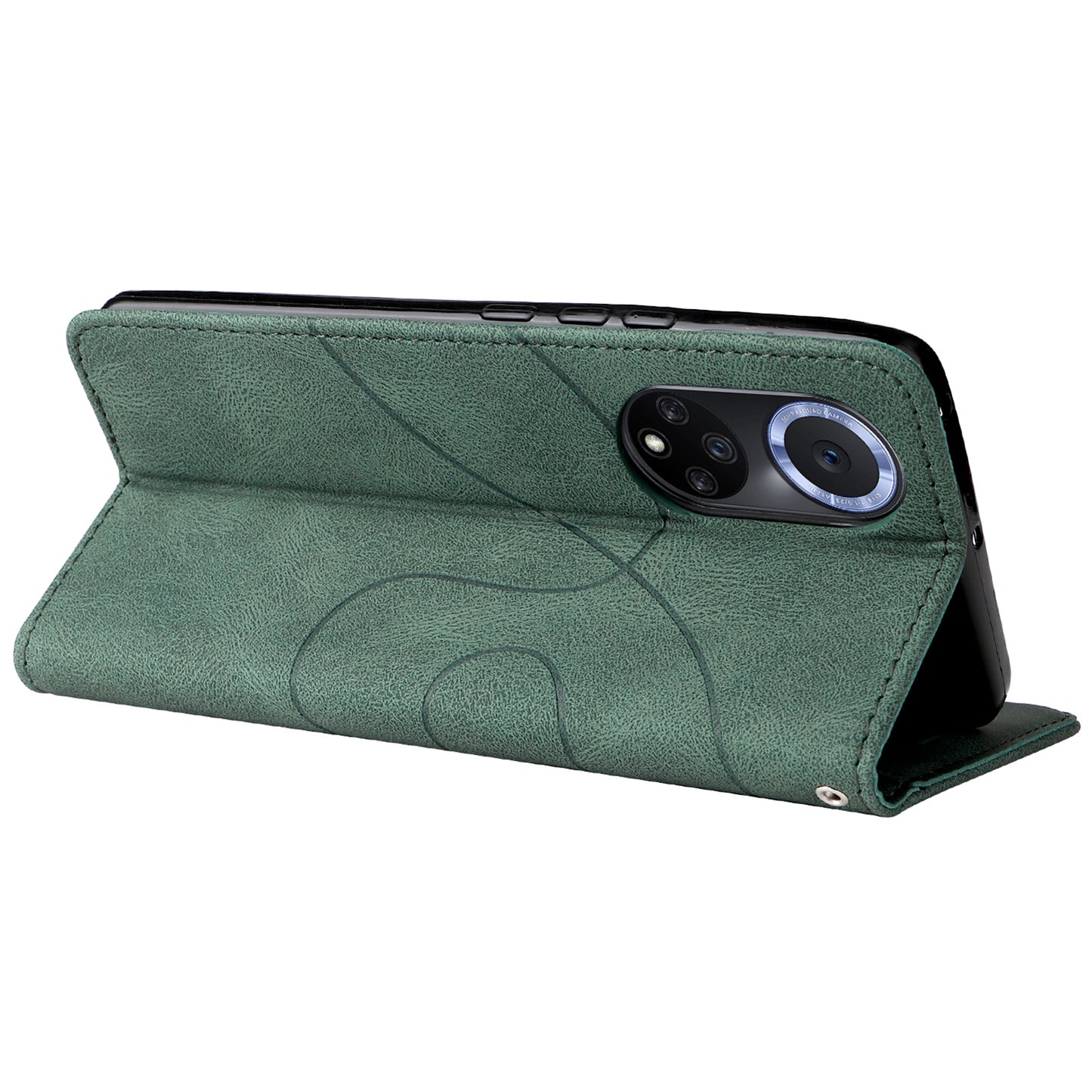 KT Leather Series-1 Anti-fingerprint Dual-Color Splicing Style Flip Phone Shell PU Leather Wallet Design Phone Case with Stand for Huawei nova 9 / Honor 50