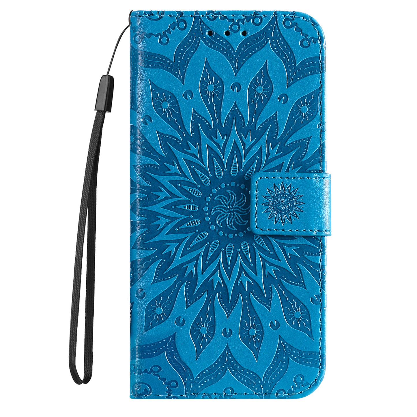 KT Imprinting Flower Series-1 Imprinting Mandala Sun Pattern Anti-scratch Protective Leather Case with Wallet Stand for Huawei nova 9/Honor 50 5G