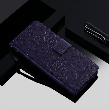 KT Imprinting Flower Series-1 Imprinting Mandala Sun Pattern Anti-scratch Protective Leather Case with Wallet Stand for Huawei nova 9/Honor 50 5G