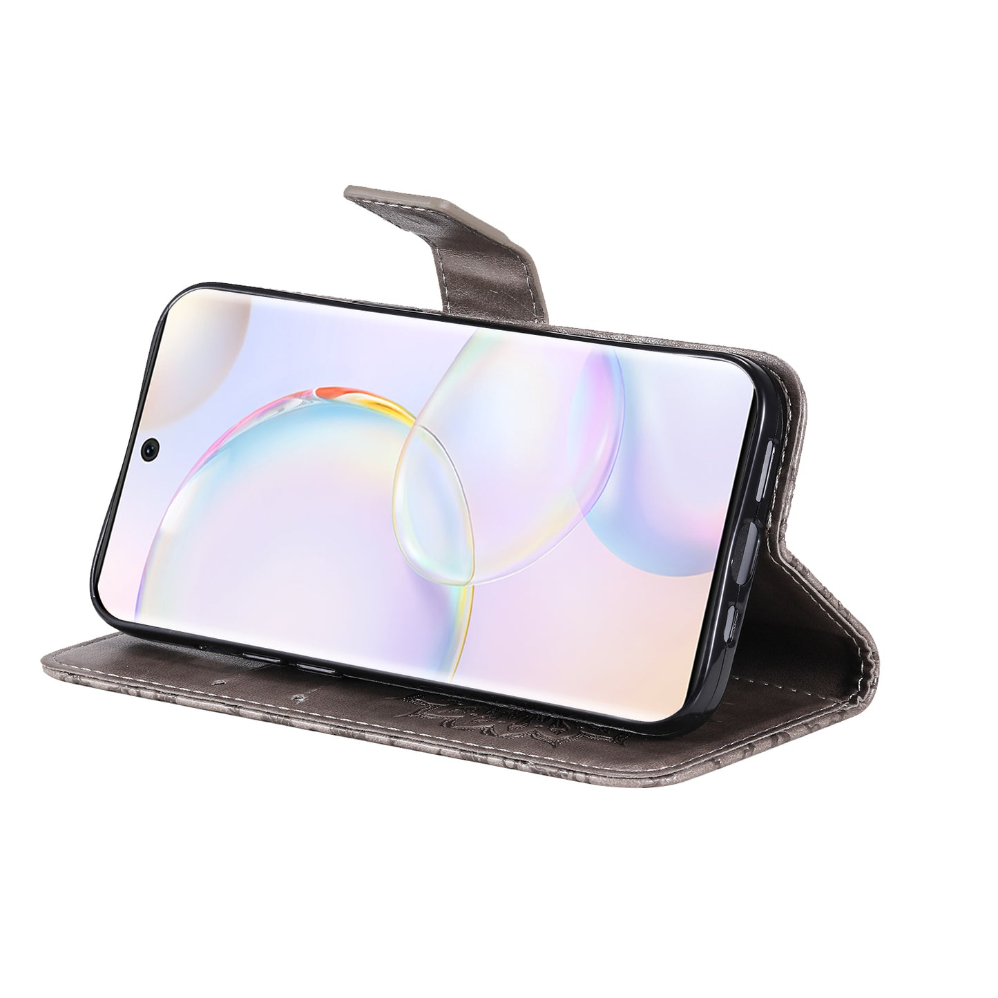 KT Imprinting Flower Series-1 Imprinting Mandala Sun Pattern Anti-scratch Protective Leather Case with Wallet Stand for Huawei nova 9/Honor 50 5G