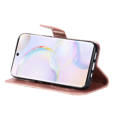 KT Imprinting Flower Series-1 Imprinting Mandala Sun Pattern Anti-scratch Protective Leather Case with Wallet Stand for Huawei nova 9/Honor 50 5G