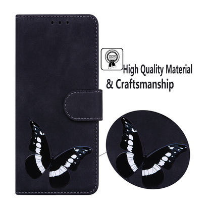 Butterfly Printing Stand Wallet Design Skin Touch Leather Phone Cover for Huawei nova 8i/Honor 50 Lite
