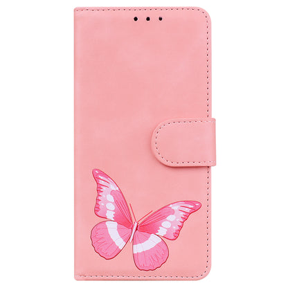 Butterfly Printing Stand Wallet Design Skin Touch Leather Phone Cover for Huawei nova 8i/Honor 50 Lite