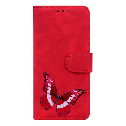 Butterfly Printing Stand Wallet Design Skin Touch Leather Phone Cover for Huawei nova 8i/Honor 50 Lite