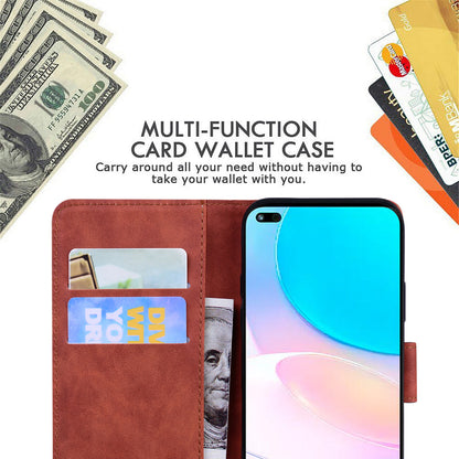 Butterfly Printing Stand Wallet Design Skin Touch Leather Phone Cover for Huawei nova 8i/Honor 50 Lite