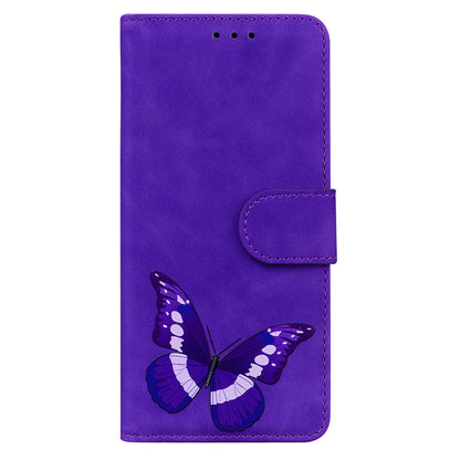Butterfly Printing Stand Wallet Design Skin Touch Leather Phone Cover for Huawei nova 8i/Honor 50 Lite