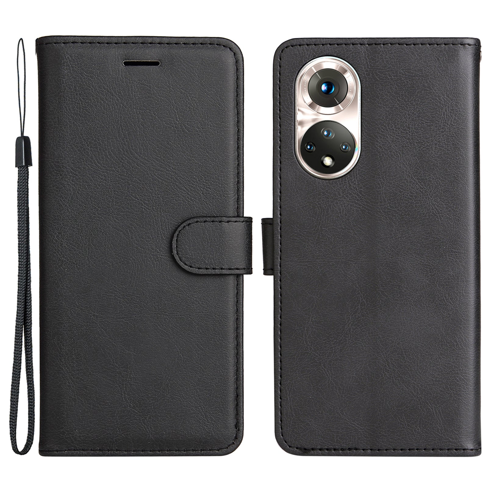 KT Leather Series-2 Solid Color Wallet Leather Case Inner Soft TPU Phone Cover with Adjustable Stand for Honor 50 5G/Huawei nova 9