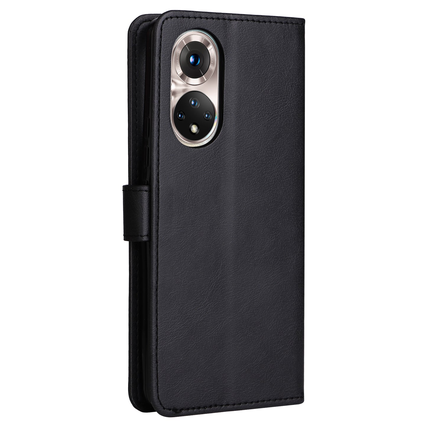 KT Leather Series-2 Solid Color Wallet Leather Case Inner Soft TPU Phone Cover with Adjustable Stand for Honor 50 5G/Huawei nova 9