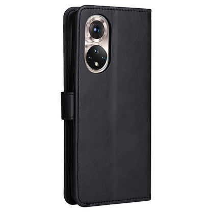 KT Leather Series-2 Solid Color Wallet Leather Case Inner Soft TPU Phone Cover with Adjustable Stand for Honor 50 5G/Huawei nova 9