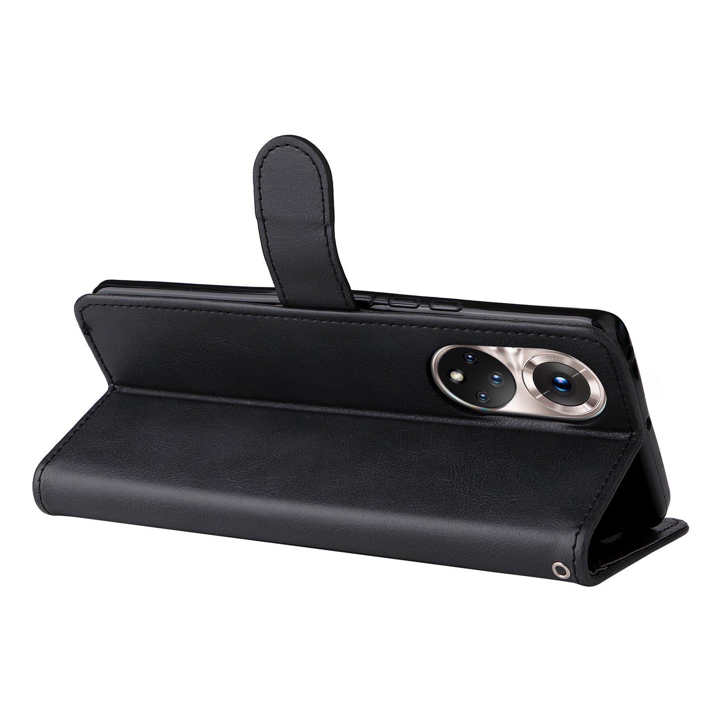 KT Leather Series-2 Solid Color Wallet Leather Case Inner Soft TPU Phone Cover with Adjustable Stand for Honor 50 5G/Huawei nova 9