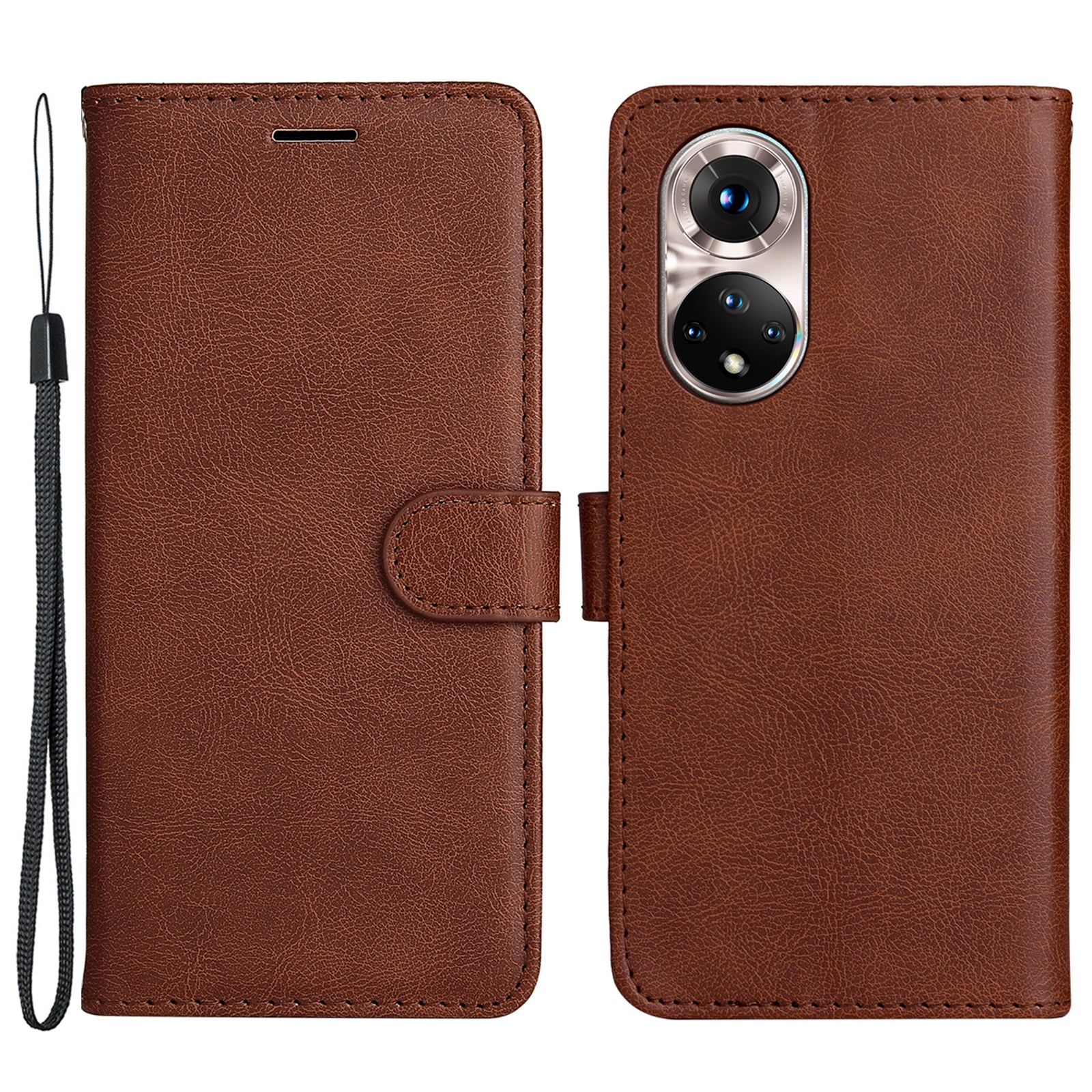 KT Leather Series-2 Solid Color Wallet Leather Case Inner Soft TPU Phone Cover with Adjustable Stand for Honor 50 5G/Huawei nova 9