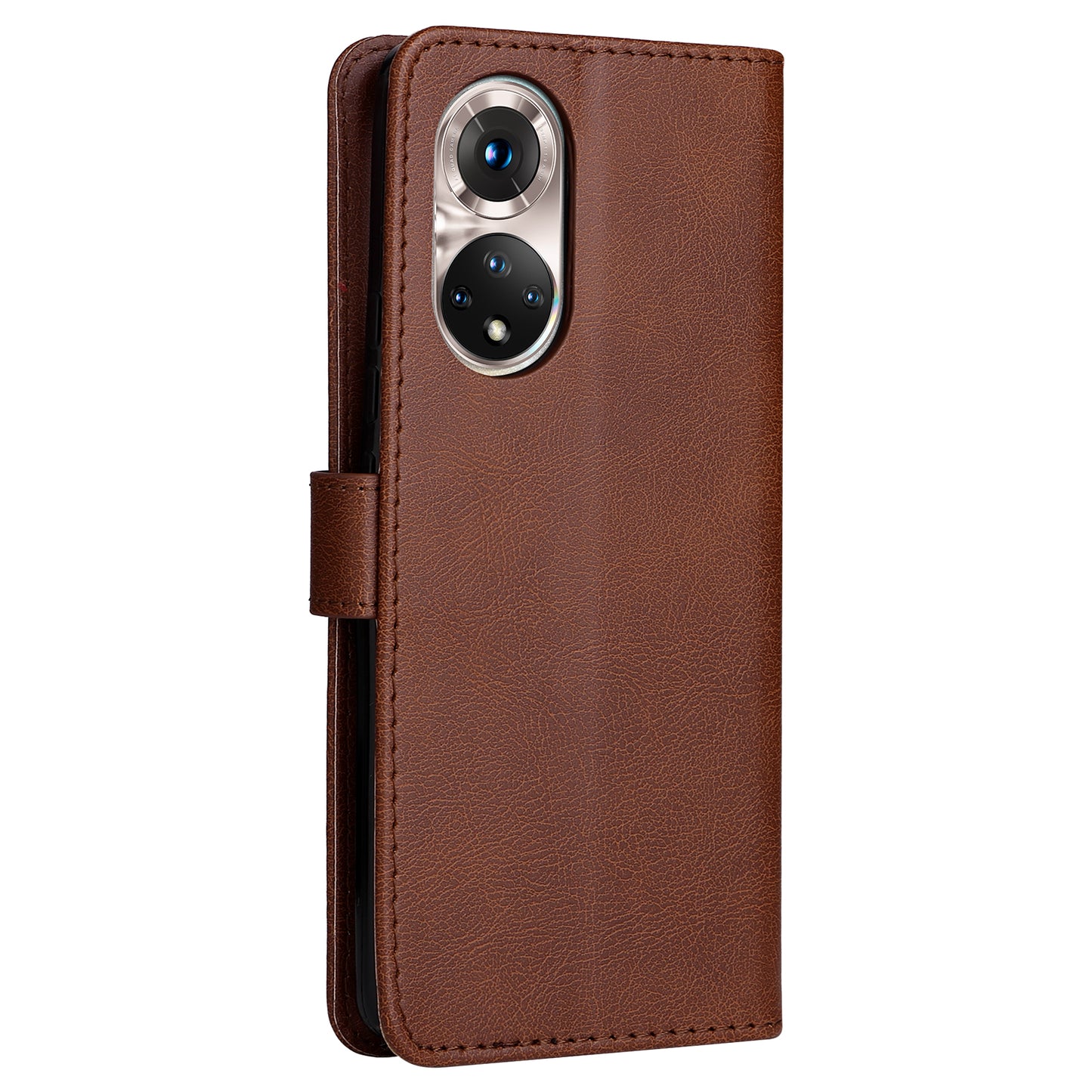 KT Leather Series-2 Solid Color Wallet Leather Case Inner Soft TPU Phone Cover with Adjustable Stand for Honor 50 5G/Huawei nova 9