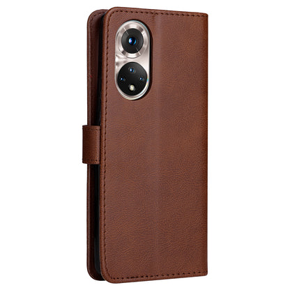 KT Leather Series-2 Solid Color Wallet Leather Case Inner Soft TPU Phone Cover with Adjustable Stand for Honor 50 5G/Huawei nova 9