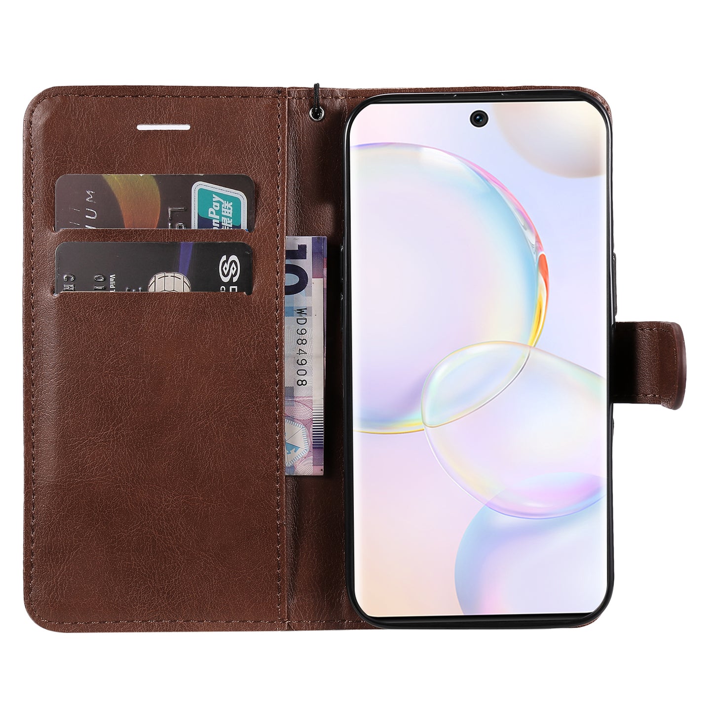 KT Leather Series-2 Solid Color Wallet Leather Case Inner Soft TPU Phone Cover with Adjustable Stand for Honor 50 5G/Huawei nova 9