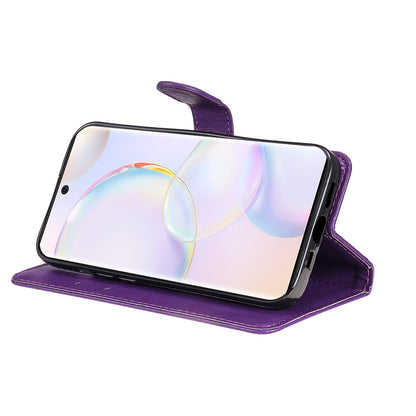 KT Leather Series-2 Solid Color Wallet Leather Case Inner Soft TPU Phone Cover with Adjustable Stand for Honor 50 5G/Huawei nova 9