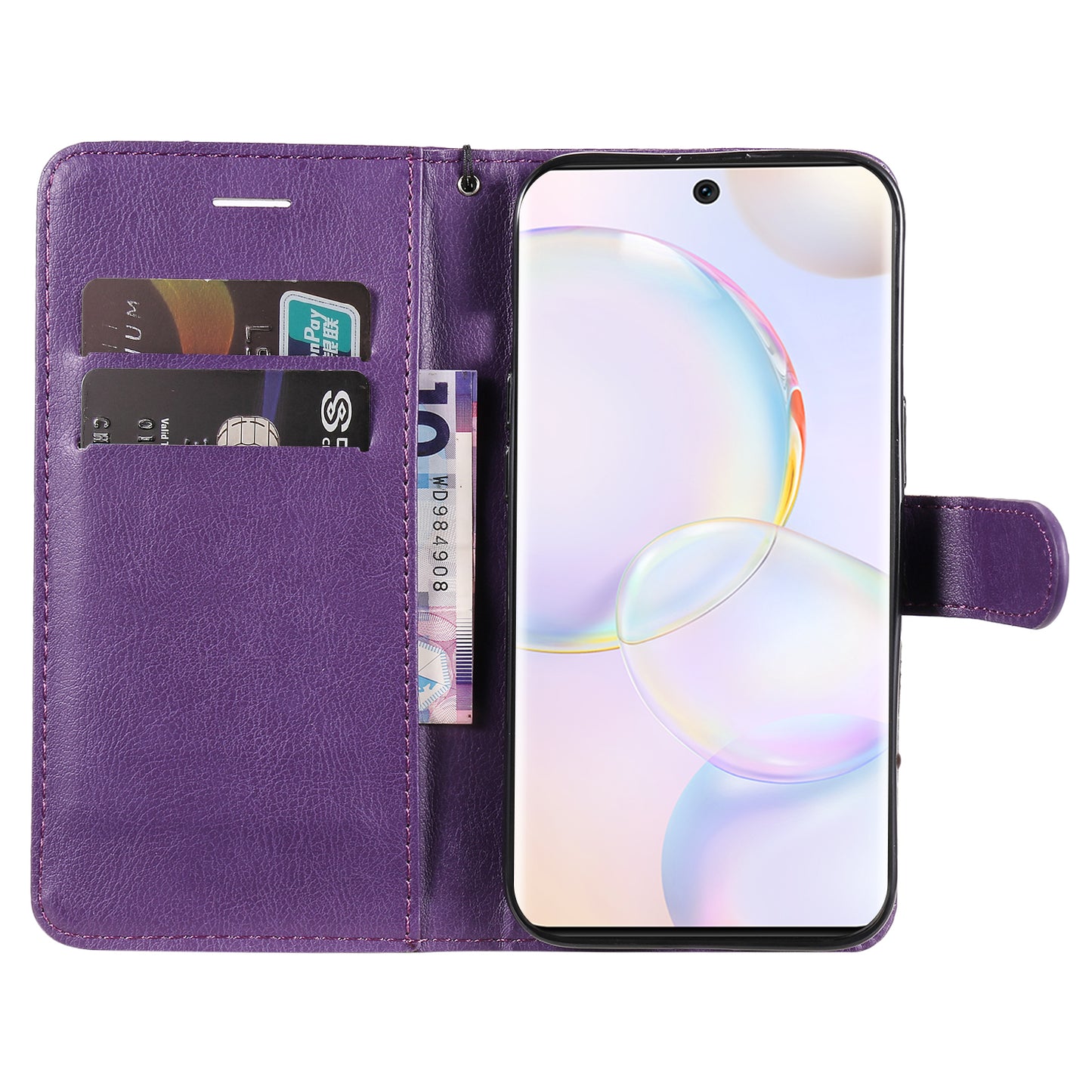 KT Leather Series-2 Solid Color Wallet Leather Case Inner Soft TPU Phone Cover with Adjustable Stand for Honor 50 5G/Huawei nova 9