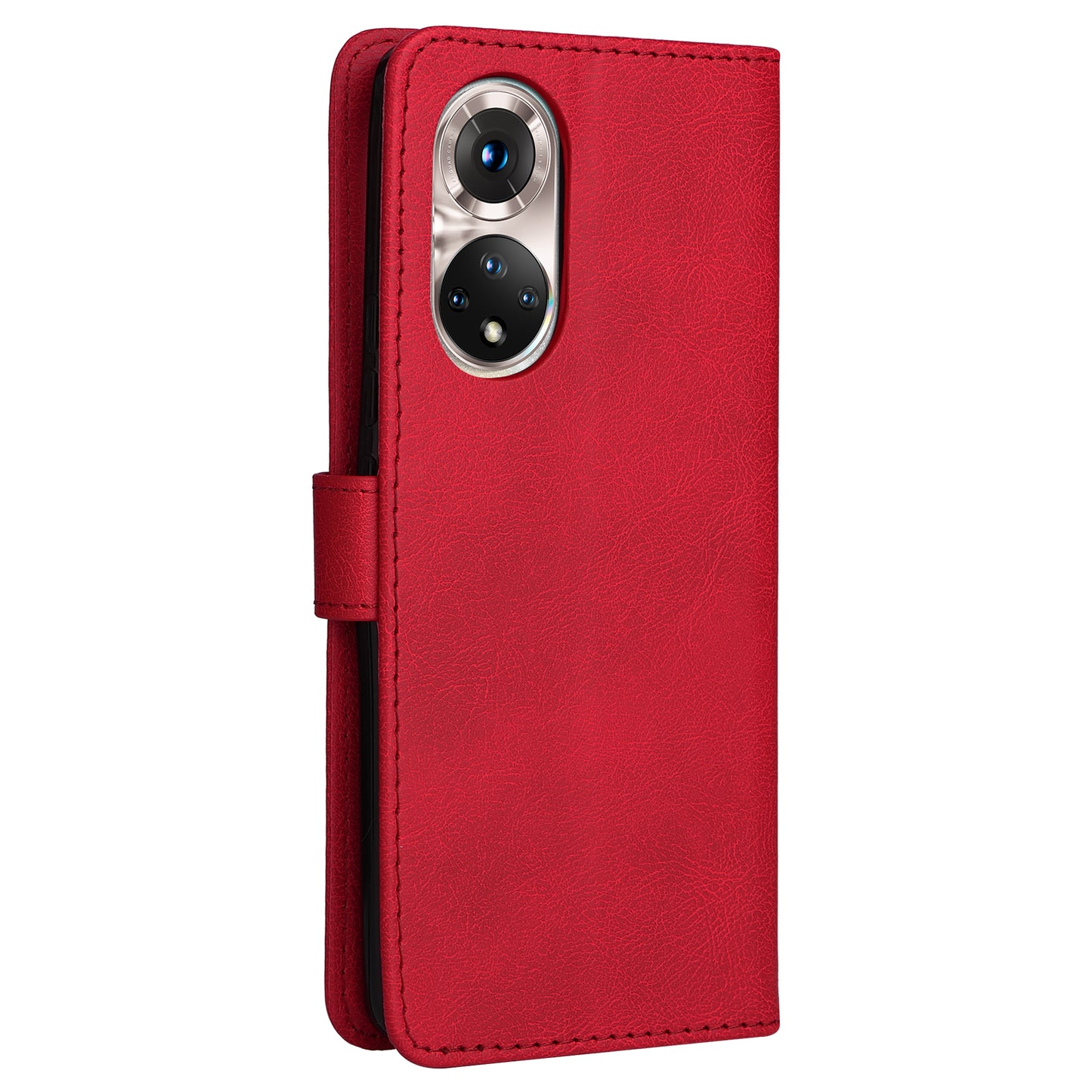 KT Leather Series-2 Solid Color Wallet Leather Case Inner Soft TPU Phone Cover with Adjustable Stand for Honor 50 5G/Huawei nova 9