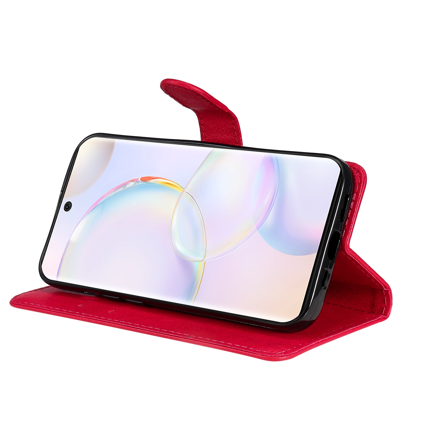 KT Leather Series-2 Solid Color Wallet Leather Case Inner Soft TPU Phone Cover with Adjustable Stand for Honor 50 5G/Huawei nova 9