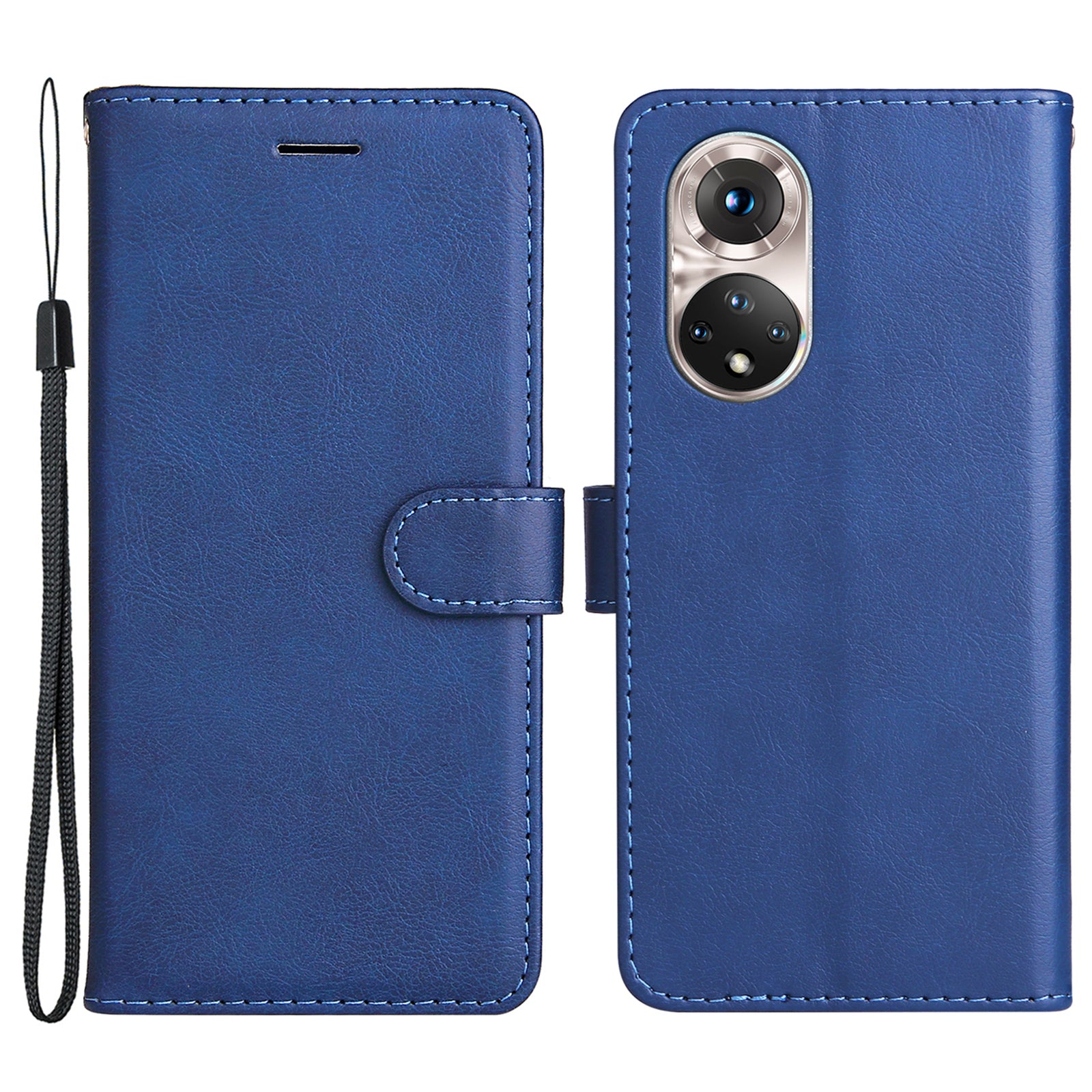 KT Leather Series-2 Solid Color Wallet Leather Case Inner Soft TPU Phone Cover with Adjustable Stand for Honor 50 5G/Huawei nova 9