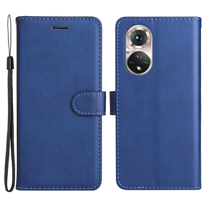 KT Leather Series-2 Solid Color Wallet Leather Case Inner Soft TPU Phone Cover with Adjustable Stand for Honor 50 5G/Huawei nova 9