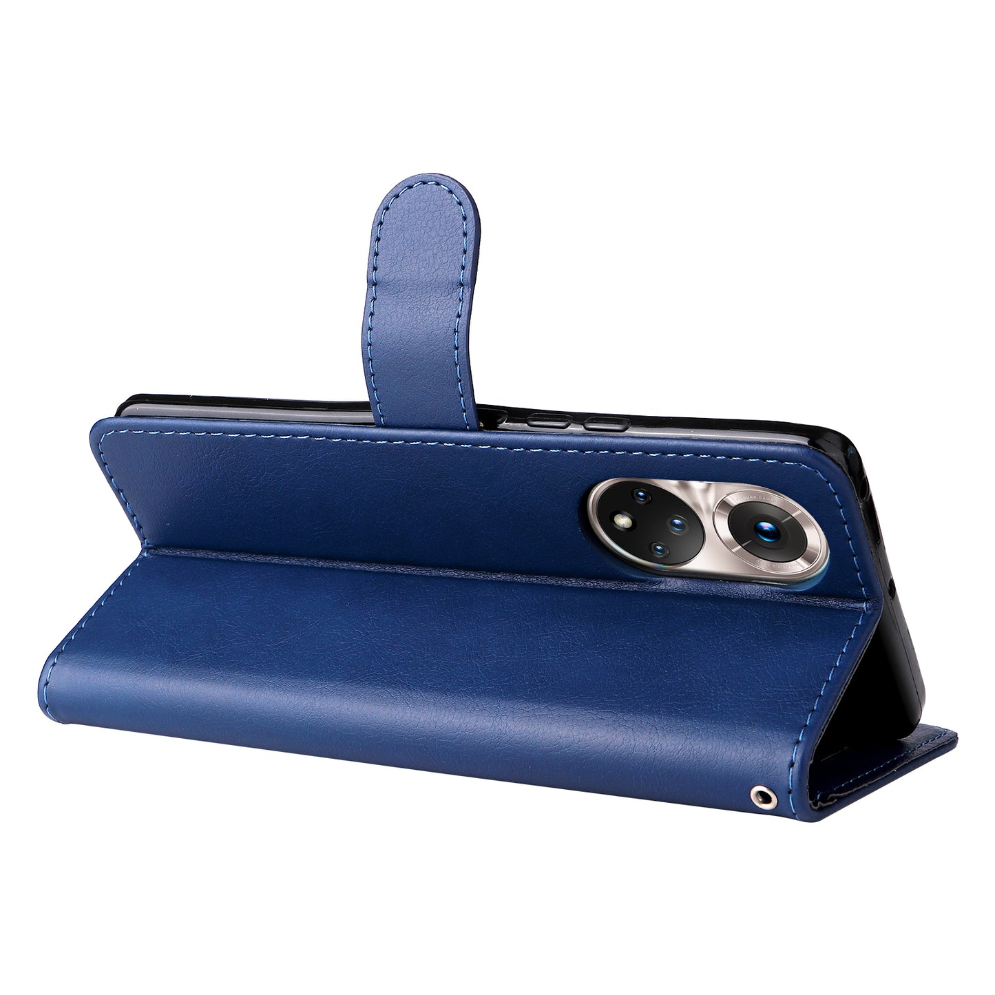 KT Leather Series-2 Solid Color Wallet Leather Case Inner Soft TPU Phone Cover with Adjustable Stand for Honor 50 5G/Huawei nova 9