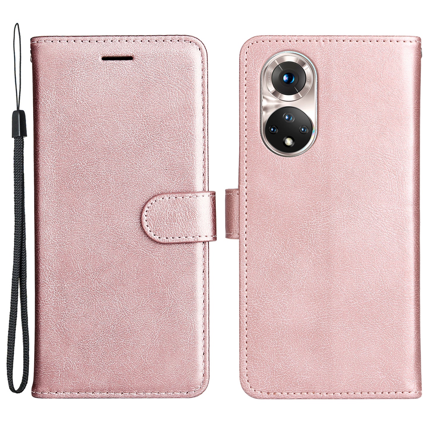 KT Leather Series-2 Solid Color Wallet Leather Case Inner Soft TPU Phone Cover with Adjustable Stand for Honor 50 5G/Huawei nova 9