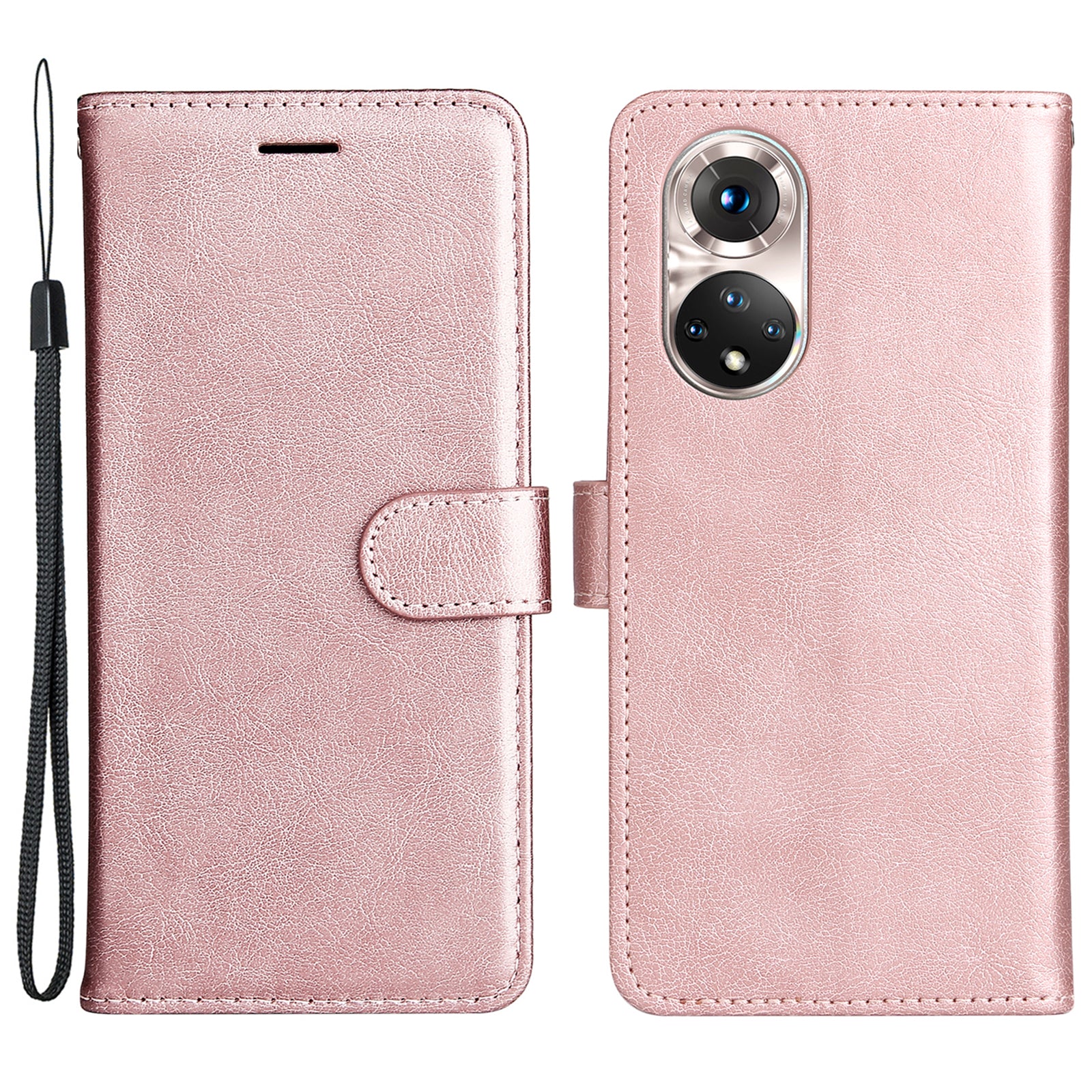 KT Leather Series-2 Solid Color Wallet Leather Case Inner Soft TPU Phone Cover with Adjustable Stand for Honor 50 5G/Huawei nova 9