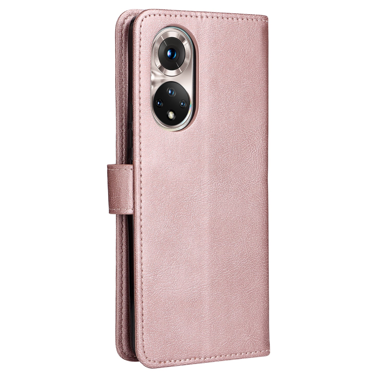 KT Leather Series-2 Solid Color Wallet Leather Case Inner Soft TPU Phone Cover with Adjustable Stand for Honor 50 5G/Huawei nova 9