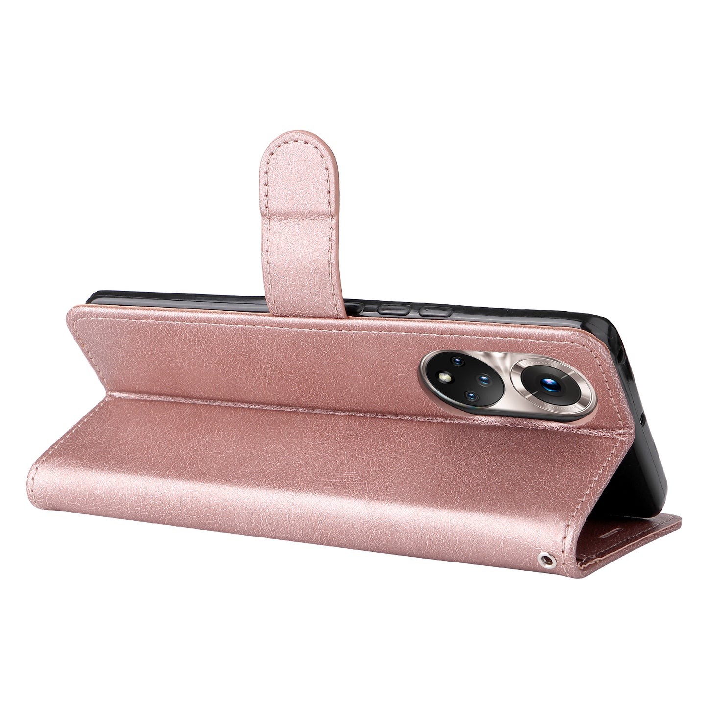 KT Leather Series-2 Solid Color Wallet Leather Case Inner Soft TPU Phone Cover with Adjustable Stand for Honor 50 5G/Huawei nova 9
