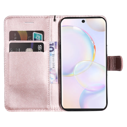 KT Leather Series-2 Solid Color Wallet Leather Case Inner Soft TPU Phone Cover with Adjustable Stand for Honor 50 5G/Huawei nova 9