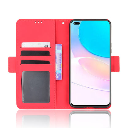 For Huawei nova 8i/Honor 50 Lite Shockproof Magnetic Closure Flip Case Multiple Card Slot Design PU Leather Wallet Phone Cover