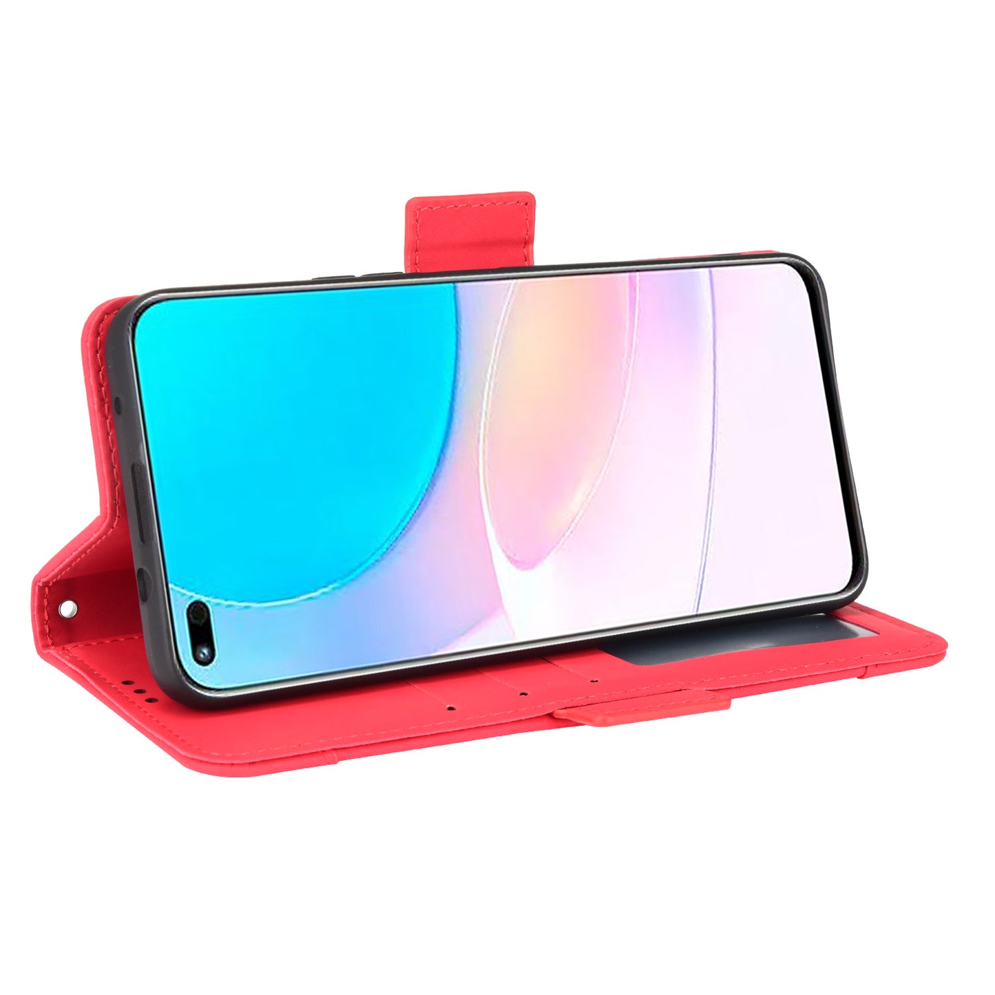 For Huawei nova 8i/Honor 50 Lite Shockproof Magnetic Closure Flip Case Multiple Card Slot Design PU Leather Wallet Phone Cover
