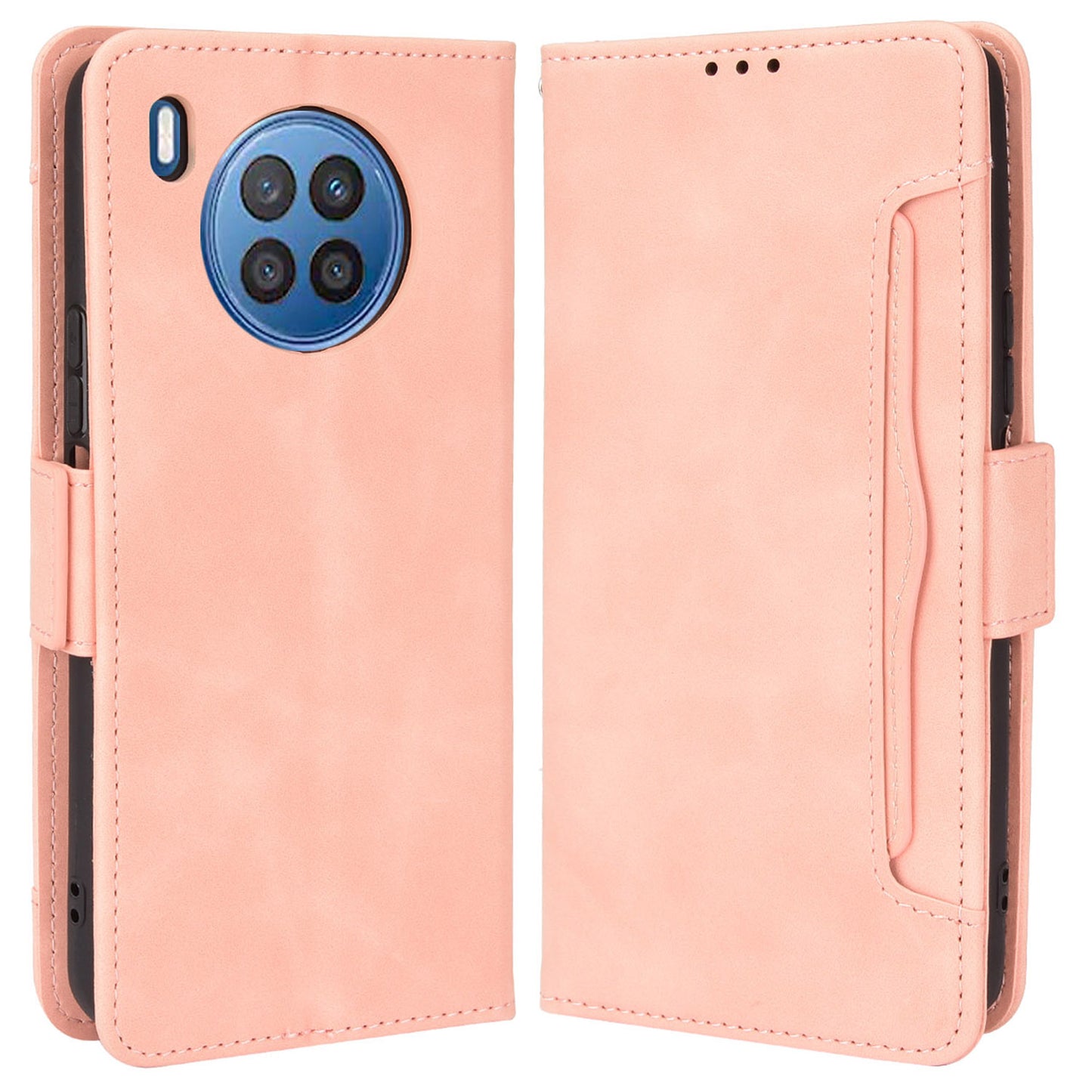 For Huawei nova 8i/Honor 50 Lite Shockproof Magnetic Closure Flip Case Multiple Card Slot Design PU Leather Wallet Phone Cover