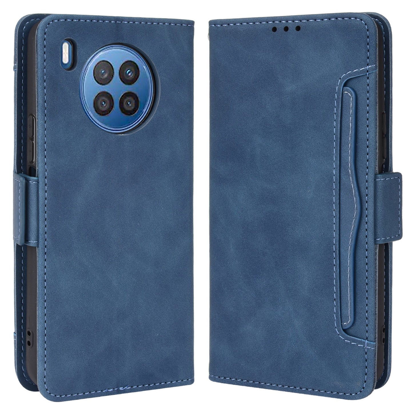 For Huawei nova 8i/Honor 50 Lite Shockproof Magnetic Closure Flip Case Multiple Card Slot Design PU Leather Wallet Phone Cover