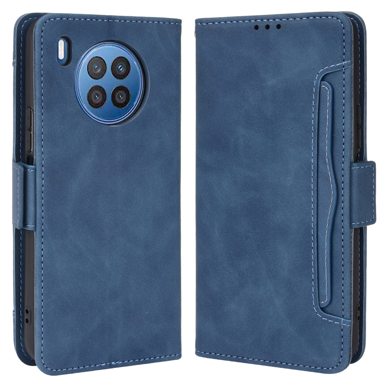 For Huawei nova 8i/Honor 50 Lite Shockproof Magnetic Closure Flip Case Multiple Card Slot Design PU Leather Wallet Phone Cover
