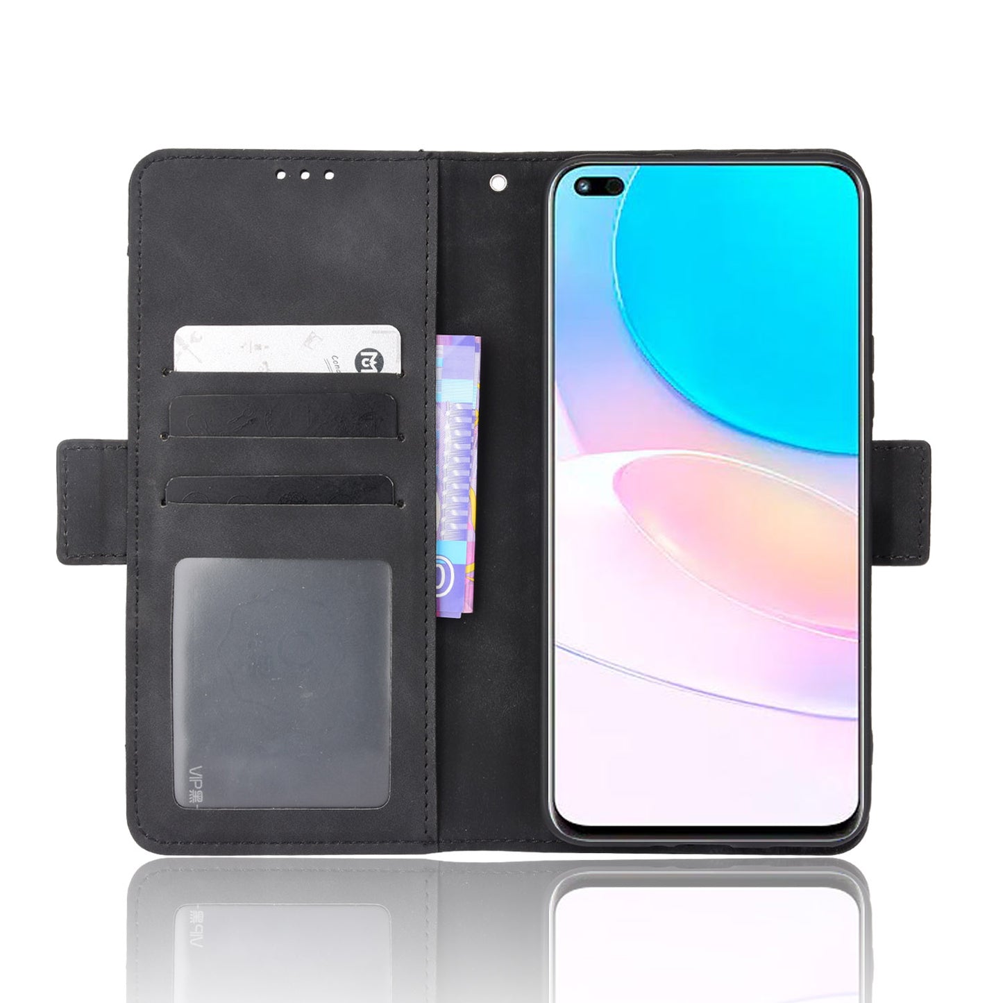 For Huawei nova 8i/Honor 50 Lite Shockproof Magnetic Closure Flip Case Multiple Card Slot Design PU Leather Wallet Phone Cover