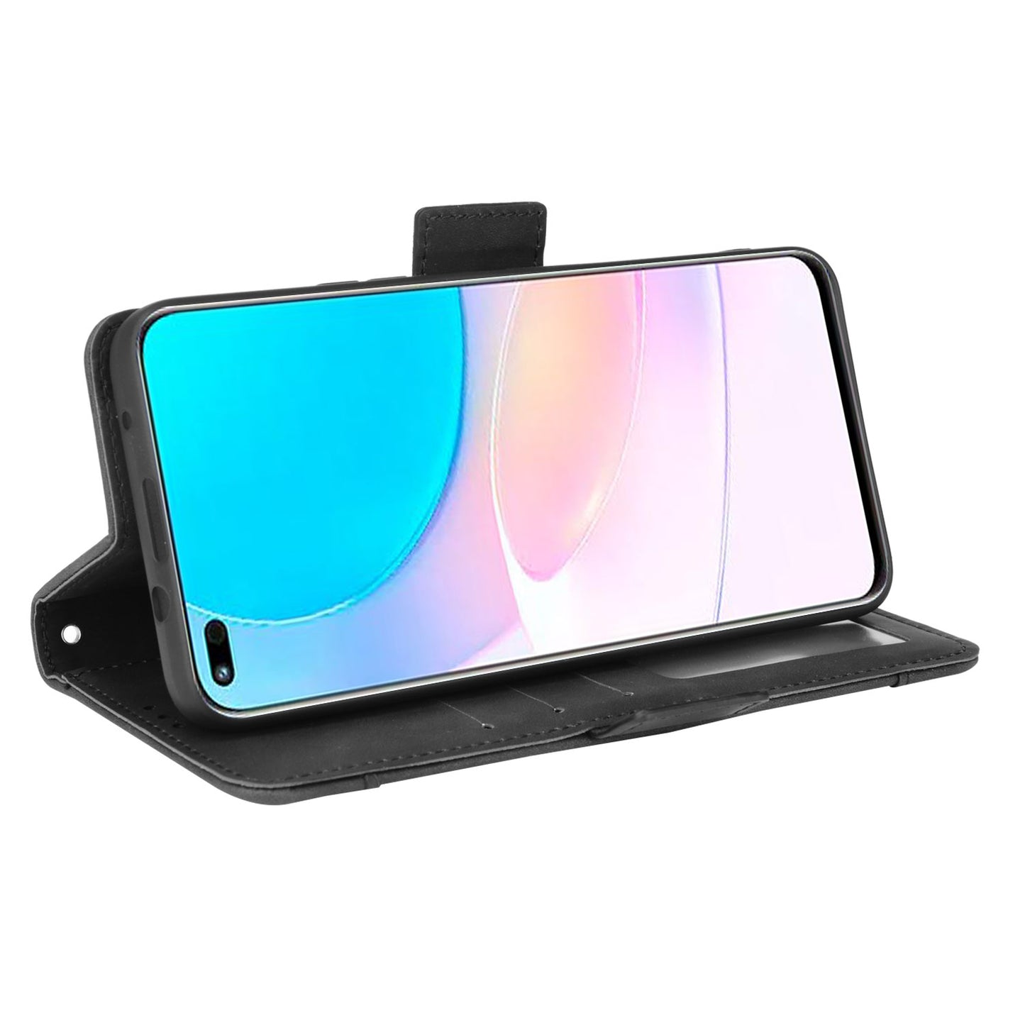 For Huawei nova 8i/Honor 50 Lite Shockproof Magnetic Closure Flip Case Multiple Card Slot Design PU Leather Wallet Phone Cover