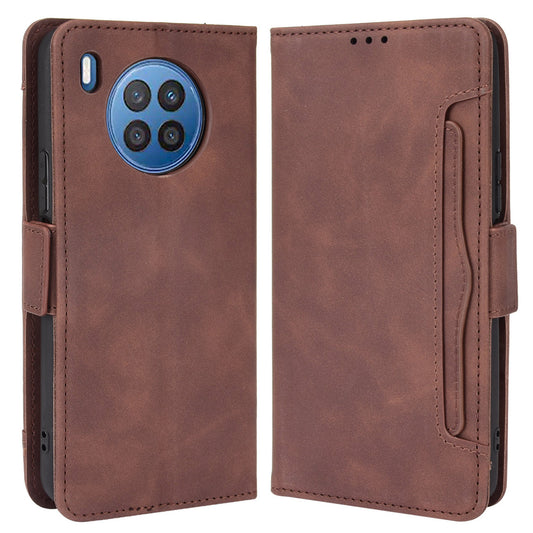 For Huawei nova 8i/Honor 50 Lite Shockproof Magnetic Closure Flip Case Multiple Card Slot Design PU Leather Wallet Phone Cover