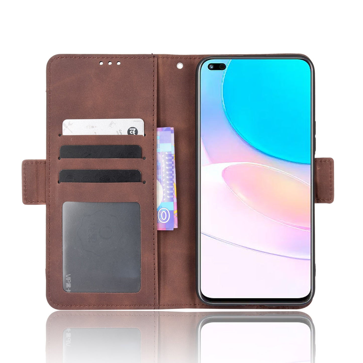 For Huawei nova 8i/Honor 50 Lite Shockproof Magnetic Closure Flip Case Multiple Card Slot Design PU Leather Wallet Phone Cover