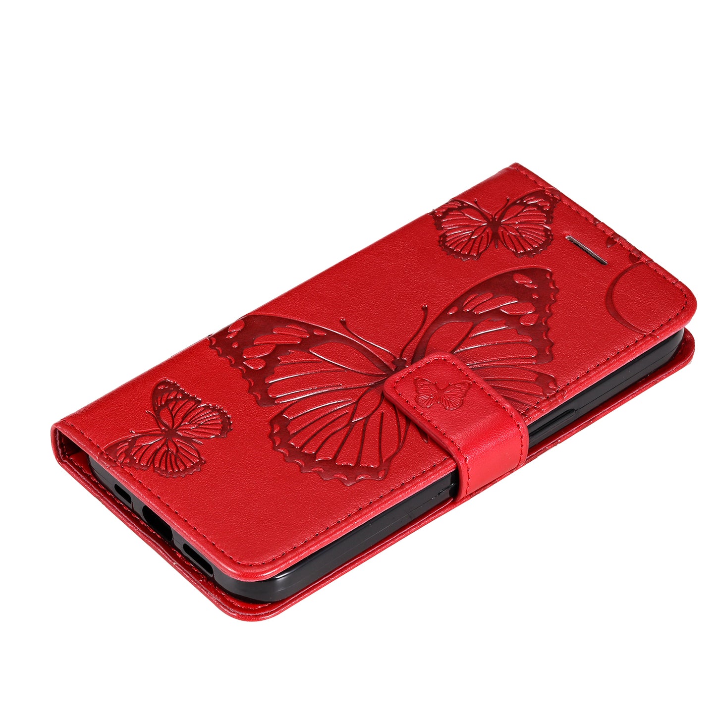 KT Imprinting Flower Series-2 PU Leather Magnetic Flip Wallet Case Stand Imprinted Butterfly Pattern Full Body Protective Cover with Strap for Honor 50 5G / Huawei nova 9