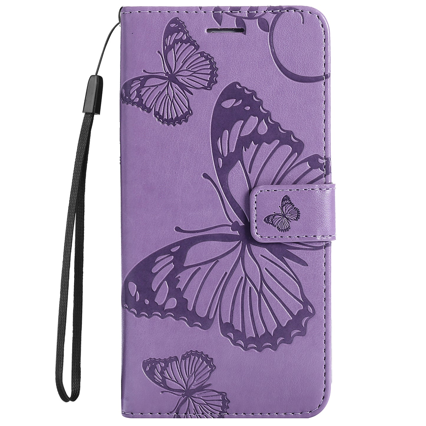 KT Imprinting Flower Series-2 PU Leather Magnetic Flip Wallet Case Stand Imprinted Butterfly Pattern Full Body Protective Cover with Strap for Honor 50 5G / Huawei nova 9