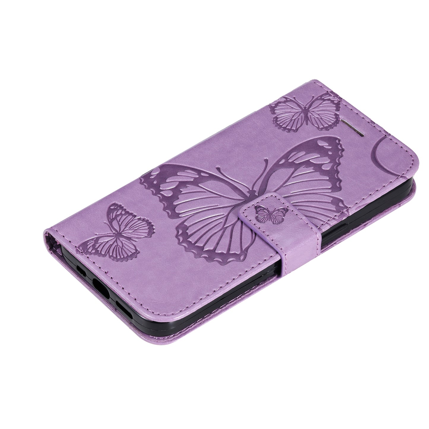 KT Imprinting Flower Series-2 PU Leather Magnetic Flip Wallet Case Stand Imprinted Butterfly Pattern Full Body Protective Cover with Strap for Honor 50 5G / Huawei nova 9